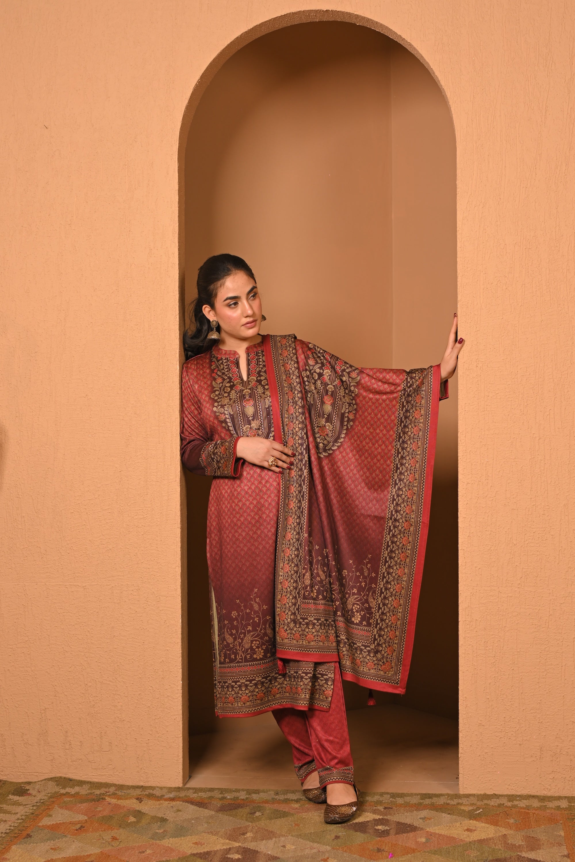 PINK PRINTED KURTA SET