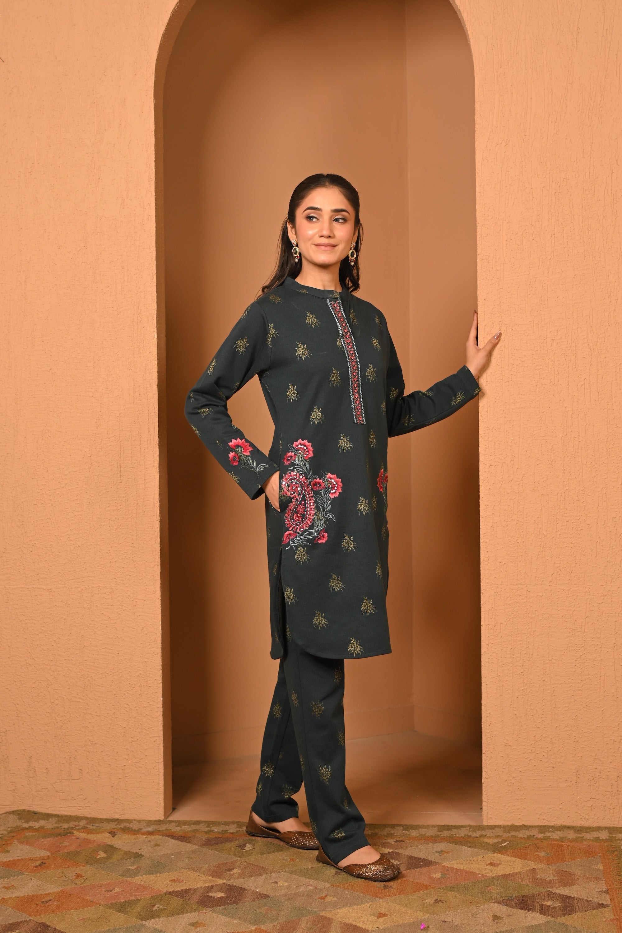 JACQUARD EMBROIDERED CO-ORD SET